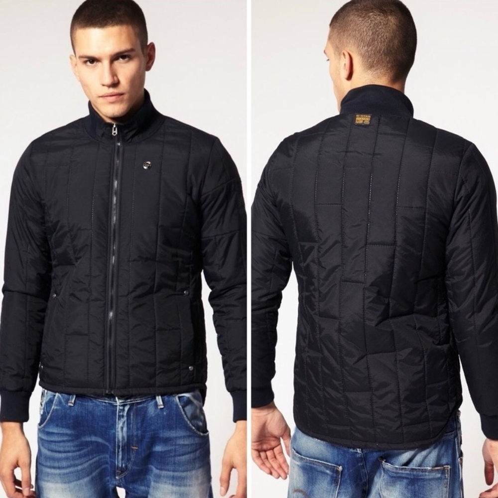 G-STAR RAW Chester Air-force Quilted Jacket Men Size Med Black